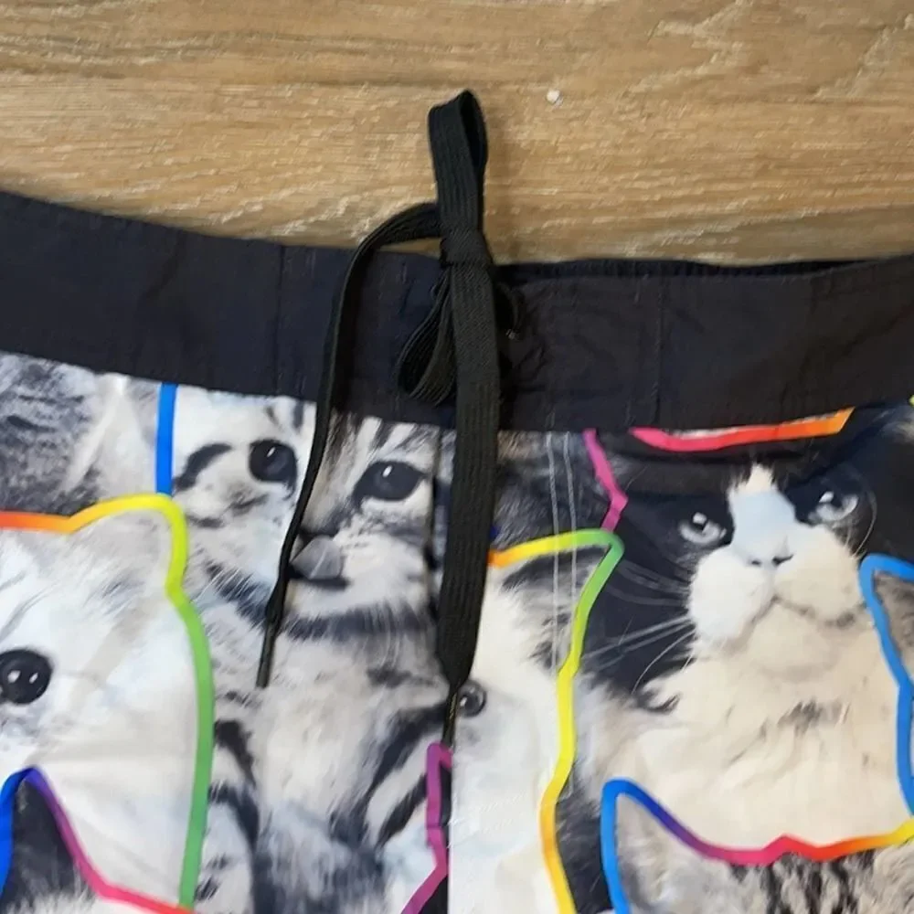 Walnut & 39th• Neon Cat Face Board Shorts